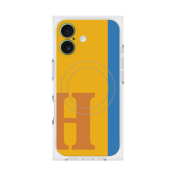 プレミアムスクエアケース with MagSafe［ オリジナル - initial color line - H orange ］