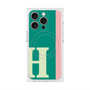 プレミアムスクエアケース with MagSafe［ オリジナル - initial color line - H green ］
