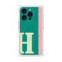 プレミアムスクエアケース with MagSafe［ オリジナル - initial color line - H green ］