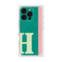 プレミアムスクエアケース with MagSafe［ オリジナル - initial color line - H green ］