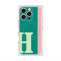 プレミアムスクエアケース with MagSafe［ オリジナル - initial color line - H green ］