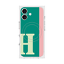 プレミアムスクエアケース with MagSafe［ オリジナル - initial color line - H green ］