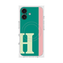 プレミアムスクエアケース with MagSafe［ オリジナル - initial color line - H green ］