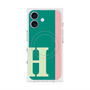 プレミアムスクエアケース with MagSafe［ オリジナル - initial color line - H green ］