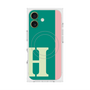 プレミアムスクエアケース with MagSafe［ オリジナル - initial color line - H green ］