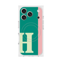プレミアムスクエアケース with MagSafe［ オリジナル - initial color line - H green ］