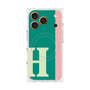 プレミアムスクエアケース with MagSafe［ オリジナル - initial color line - H green ］