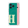 プレミアムスクエアケース with MagSafe［ オリジナル - initial color line - H green ］
