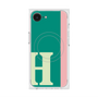 プレミアムスクエアケース with MagSafe［ オリジナル - initial color line - H green ］