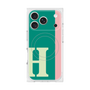 プレミアムスクエアケース with MagSafe［ オリジナル - initial color line - H green ］