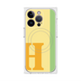 プレミアムスクエアケース with MagSafe［ オリジナル - initial color line - H yellow ］