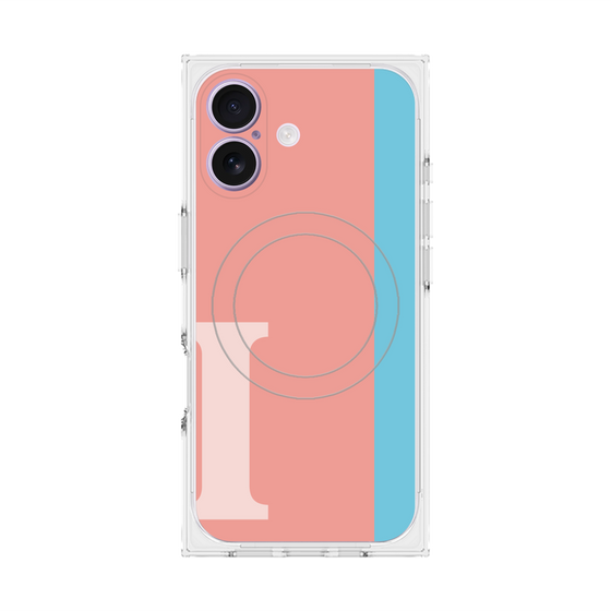 プレミアムスクエアケース with MagSafe［ オリジナル - initial color line - I pink ］