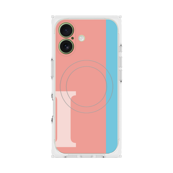 プレミアムスクエアケース with MagSafe［ オリジナル - initial color line - I pink ］
