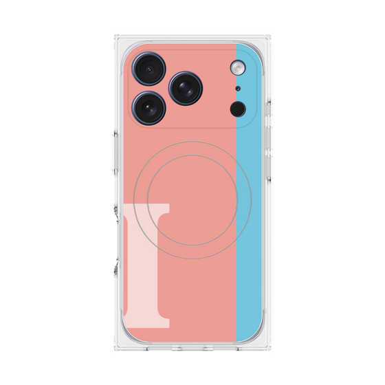 プレミアムスクエアケース with MagSafe［ オリジナル - initial color line - I pink ］