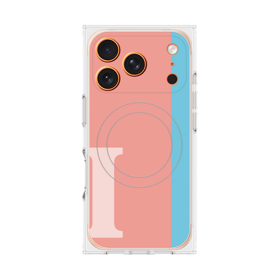 プレミアムスクエアケース with MagSafe［ オリジナル - initial color line - I pink ］