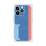 プレミアムスクエアケース with MagSafe［ オリジナル - initial color line - I blue ］