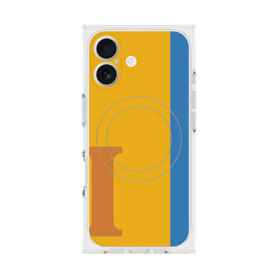 プレミアムスクエアケース with MagSafe［ オリジナル - initial color line - I orange ］