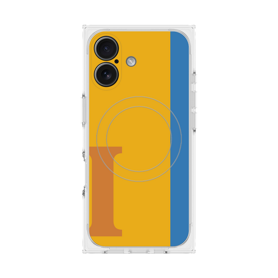 プレミアムスクエアケース with MagSafe［ オリジナル - initial color line - I orange ］