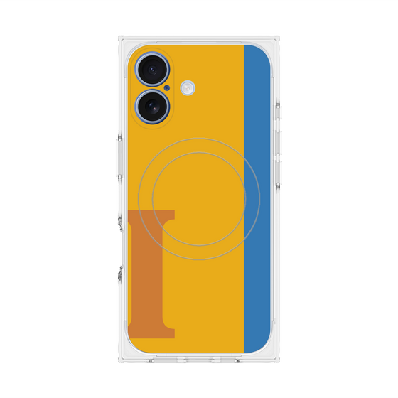 プレミアムスクエアケース with MagSafe［ オリジナル - initial color line - I orange ］