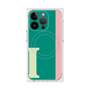 プレミアムスクエアケース with MagSafe［ オリジナル - initial color line - I green ］