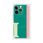 プレミアムスクエアケース with MagSafe［ オリジナル - initial color line - I green ］