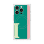 プレミアムスクエアケース with MagSafe［ オリジナル - initial color line - I green ］