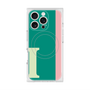 プレミアムスクエアケース with MagSafe［ オリジナル - initial color line - I green ］