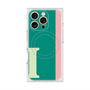 プレミアムスクエアケース with MagSafe［ オリジナル - initial color line - I green ］