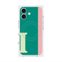 プレミアムスクエアケース with MagSafe［ オリジナル - initial color line - I green ］