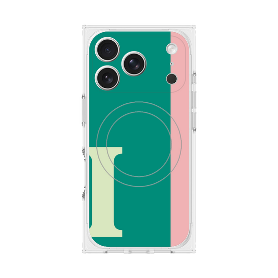 プレミアムスクエアケース with MagSafe［ オリジナル - initial color line - I green ］