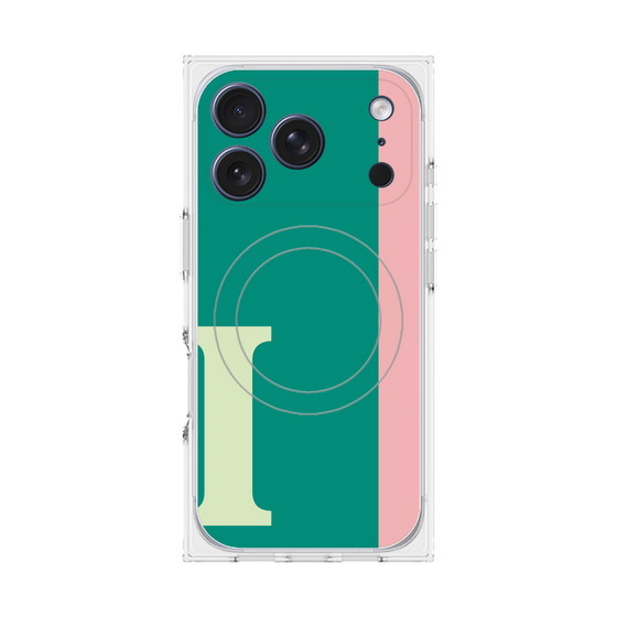 プレミアムスクエアケース with MagSafe［ オリジナル - initial color line - I green ］