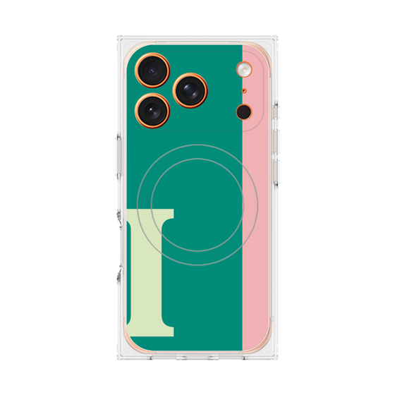 プレミアムスクエアケース with MagSafe［ オリジナル - initial color line - I green ］