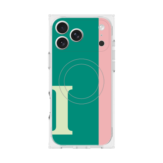 プレミアムスクエアケース with MagSafe［ オリジナル - initial color line - I green ］