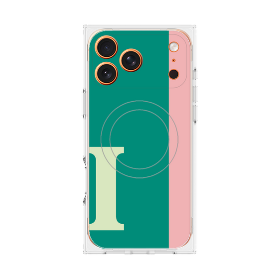 プレミアムスクエアケース with MagSafe［ オリジナル - initial color line - I green ］