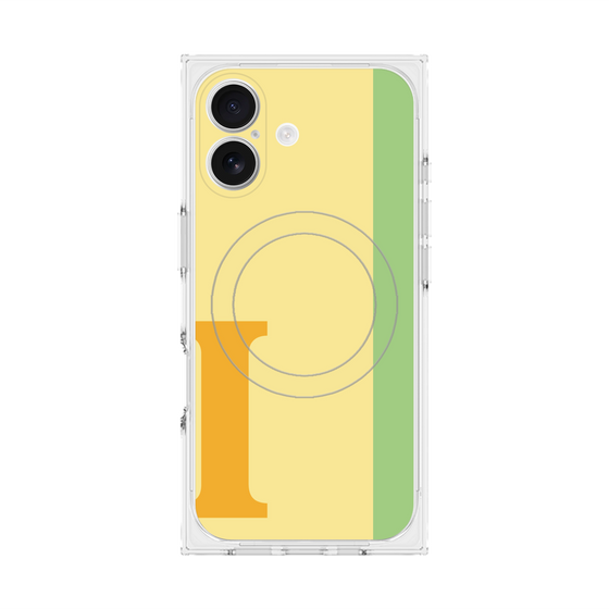 プレミアムスクエアケース with MagSafe［ オリジナル - initial color line - I yellow ］
