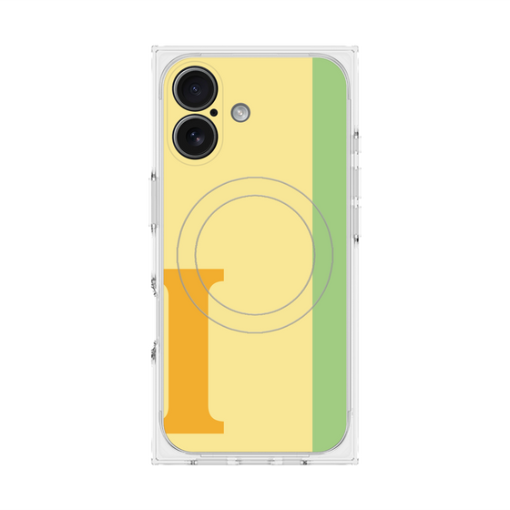 プレミアムスクエアケース with MagSafe［ オリジナル - initial color line - I yellow ］