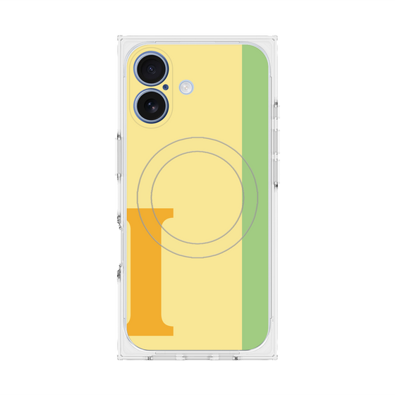 プレミアムスクエアケース with MagSafe［ オリジナル - initial color line - I yellow ］