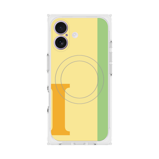 プレミアムスクエアケース with MagSafe［ オリジナル - initial color line - I yellow ］