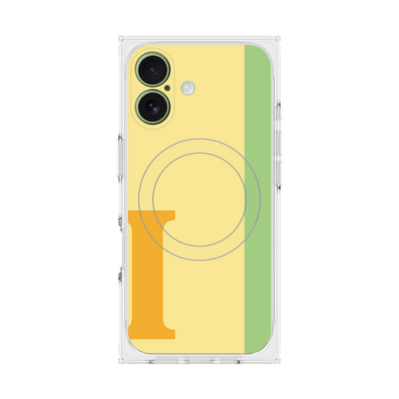 プレミアムスクエアケース with MagSafe［ オリジナル - initial color line - I yellow ］