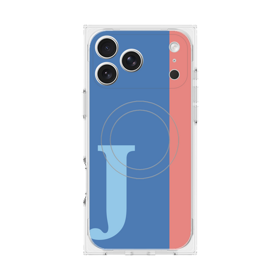 プレミアムスクエアケース with MagSafe［ オリジナル - initial color line - J blue ］