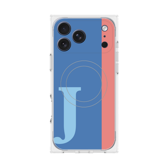 プレミアムスクエアケース with MagSafe［ オリジナル - initial color line - J blue ］