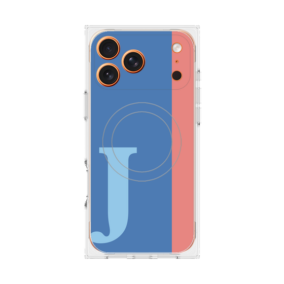 プレミアムスクエアケース with MagSafe［ オリジナル - initial color line - J blue ］
