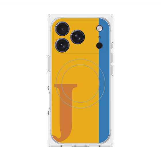 プレミアムスクエアケース with MagSafe［ オリジナル - initial color line - J orange ］