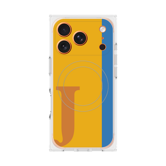 プレミアムスクエアケース with MagSafe［ オリジナル - initial color line - J orange ］