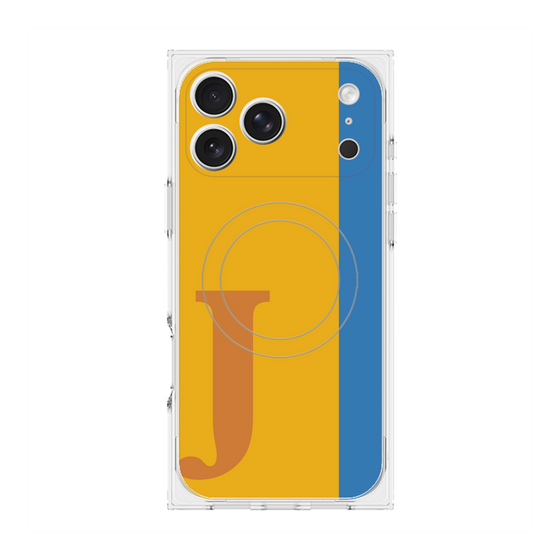 プレミアムスクエアケース with MagSafe［ オリジナル - initial color line - J orange ］