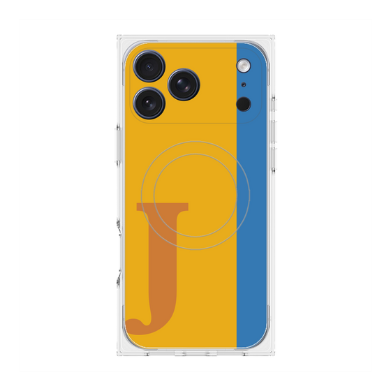 プレミアムスクエアケース with MagSafe［ オリジナル - initial color line - J orange ］
