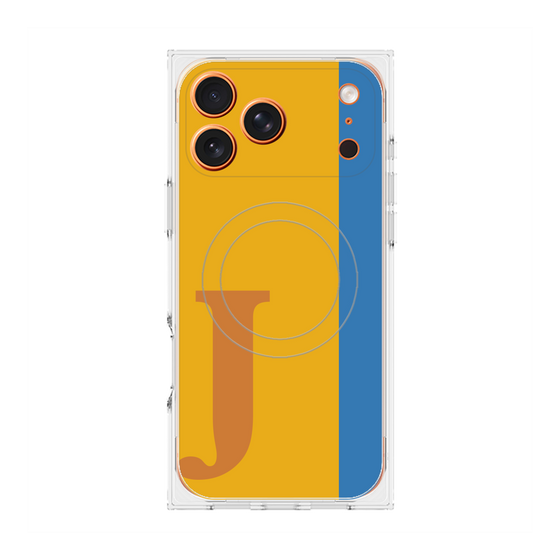 プレミアムスクエアケース with MagSafe［ オリジナル - initial color line - J orange ］