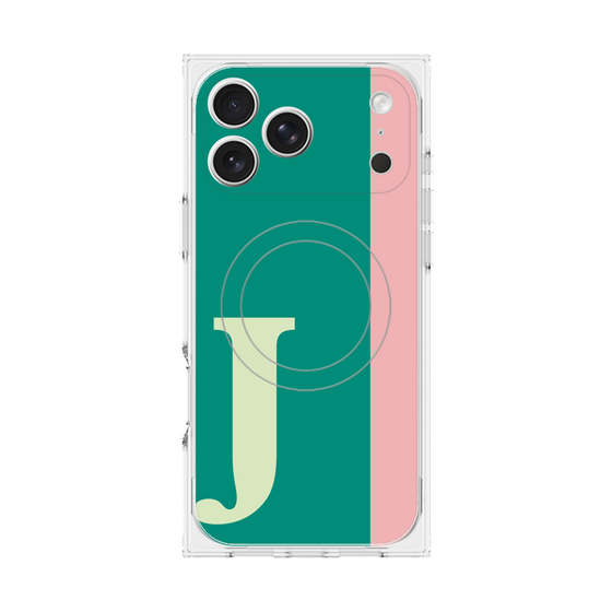 プレミアムスクエアケース with MagSafe［ オリジナル - initial color line - J green ］