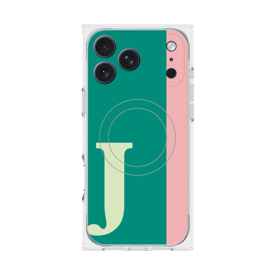 プレミアムスクエアケース with MagSafe［ オリジナル - initial color line - J green ］