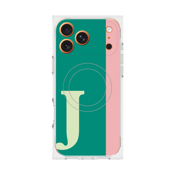 プレミアムスクエアケース with MagSafe［ オリジナル - initial color line - J green ］
